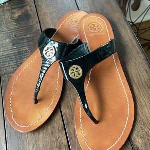 Tory Burch Patent Leather Flip Flops